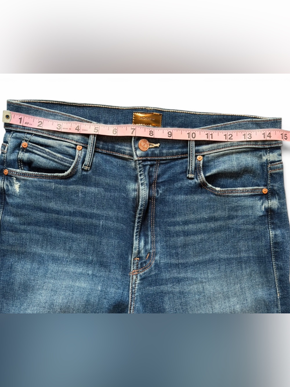 MOTHER Mid Rise Dazzler Ankle Step Fray Jeans Blue size 29 - Picture 8 of 9